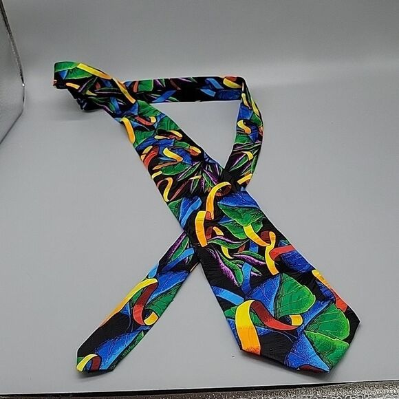 Pair of Rush Limbaugh No Boundaries Mens Silk Tie Vintage 90s Colorful Neckties - Picture 7 of 9